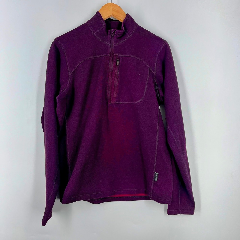 Mountain Hardwear Mens Half Zip Fleece Pullover Plum Purple Mock Neck‎ S